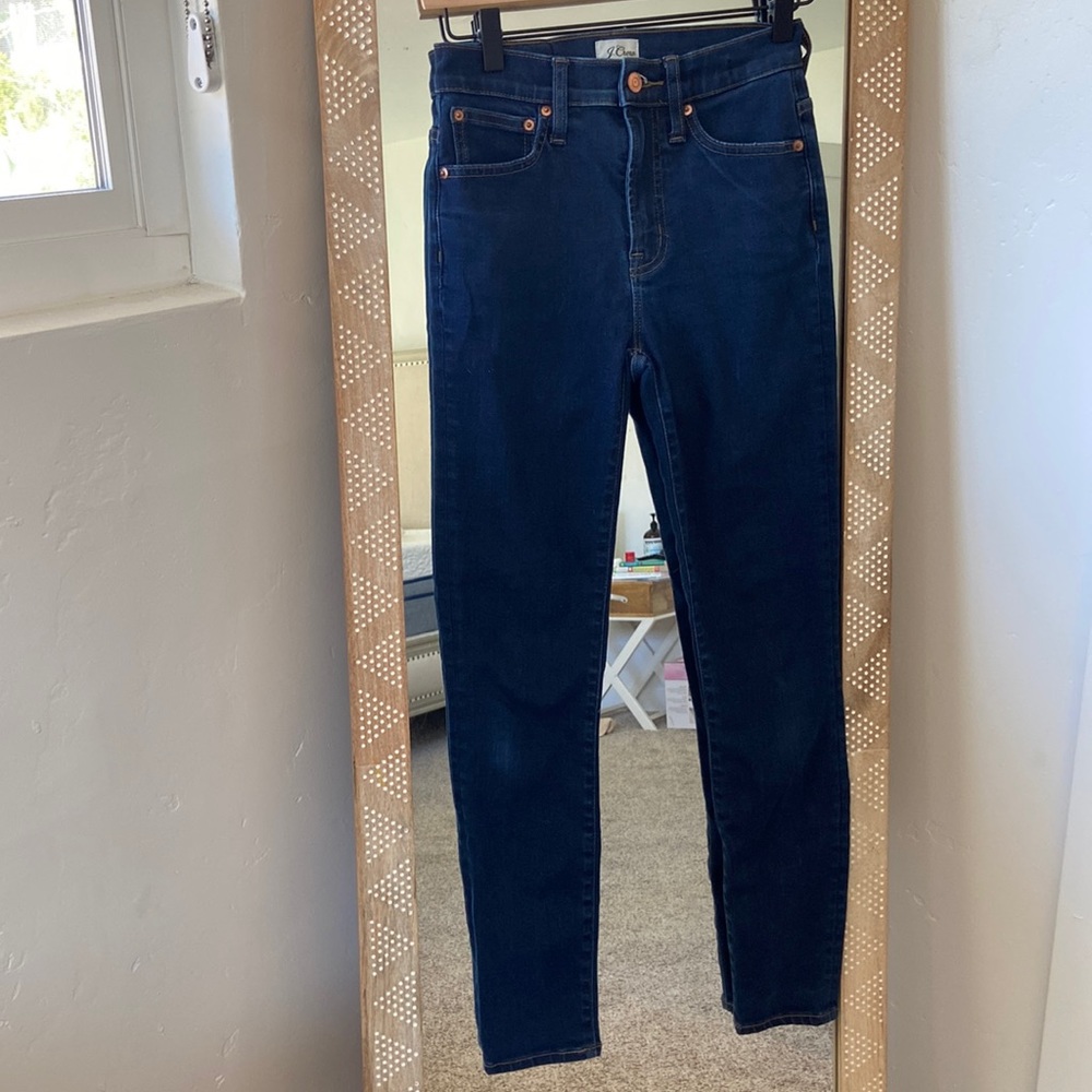 J Crew 10” high rise toothpick jeans